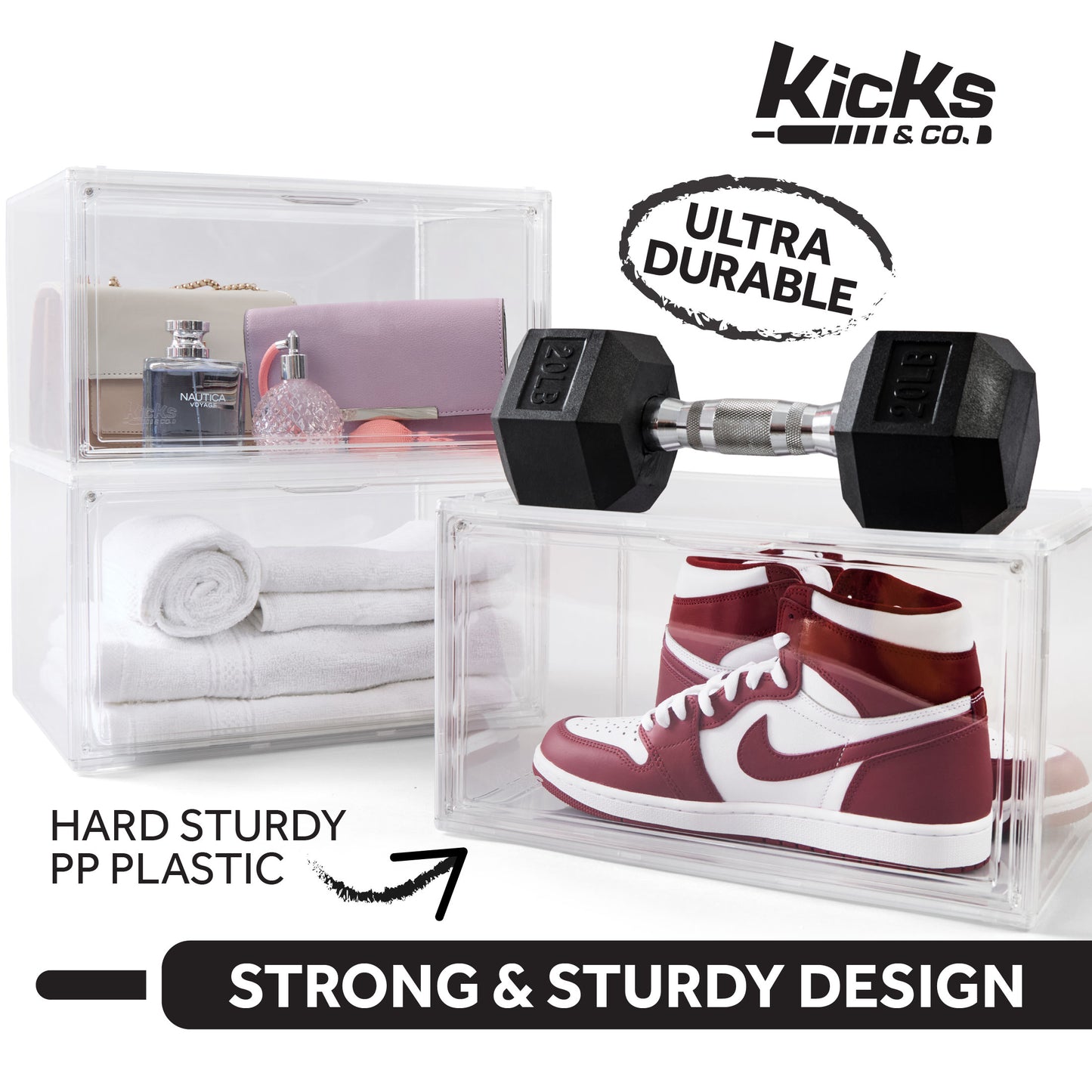 Kicks & Co Shoe Display Box XL, Stackable, 2 pack