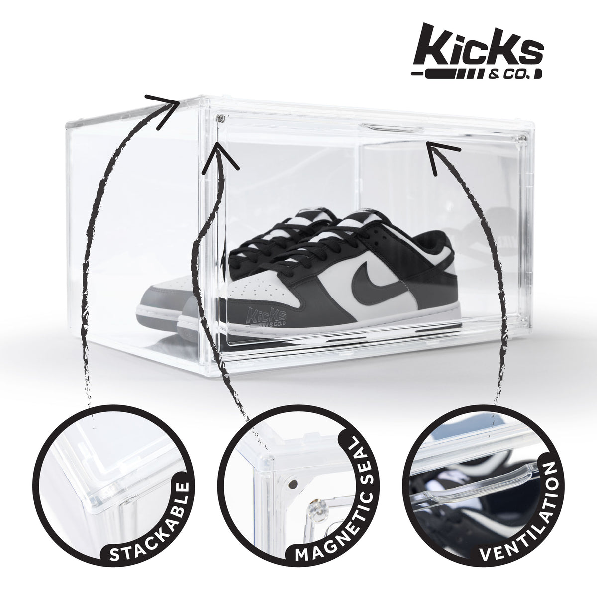 Shoe Display Box Sticker Kicks & Co Shoe Display Box XL, Stackable – Kicks and Co