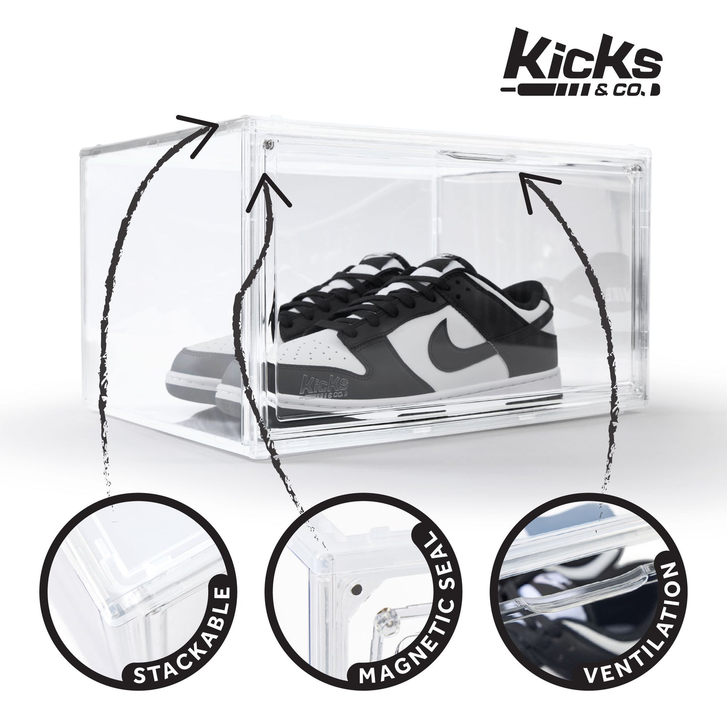 Kicks & Co Shoe Display Box XL, Stackable, 2 pack