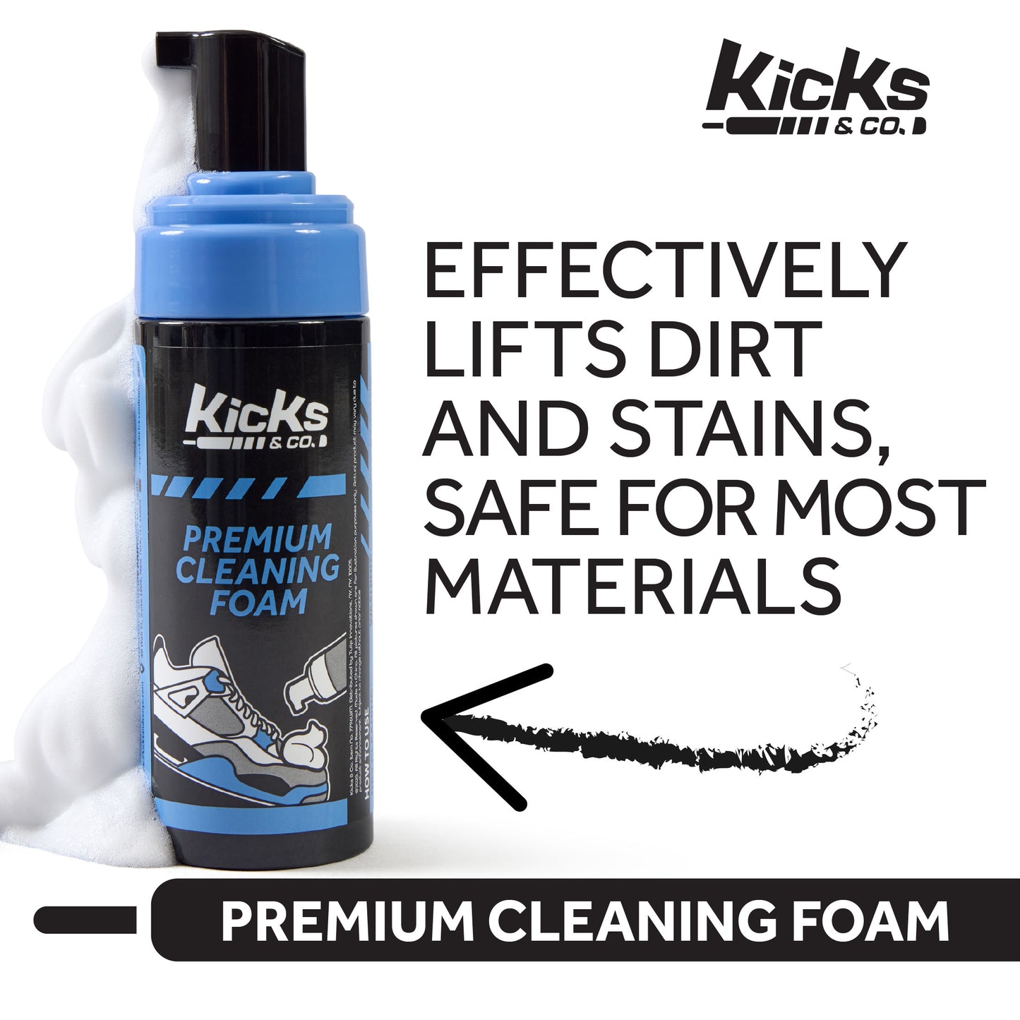 Kicks & Co Shoe Cleaning Kit, Includes Cleaning Solution, Brush, Towel, Zippered Travel Kit