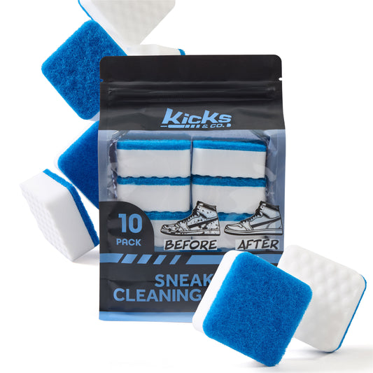Kicks & Co Shoe Premium Cleaning Sponges, Dual Textured, 10 pack