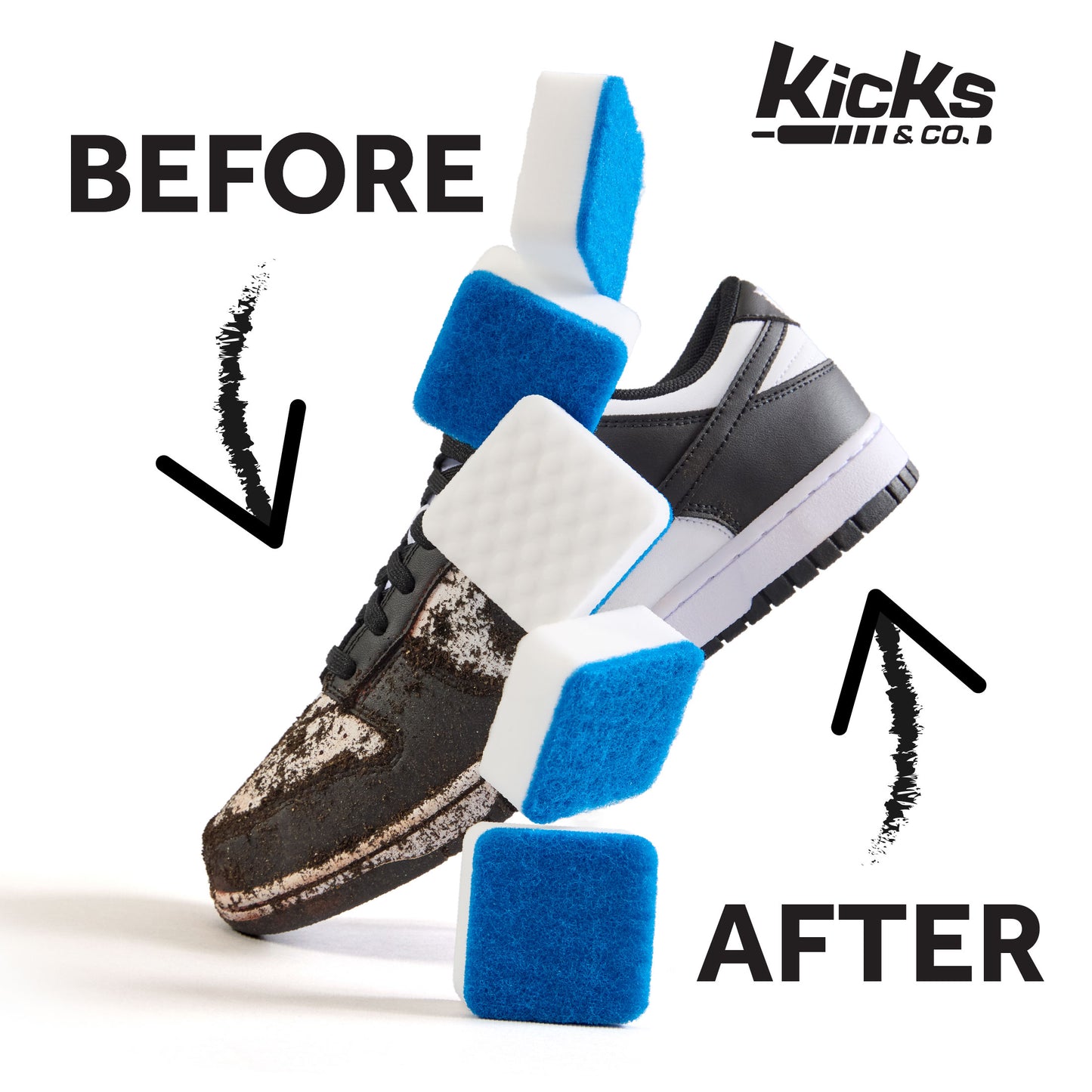 Kicks & Co Shoe Premium Cleaning Sponges, Dual Textured, 10 pack